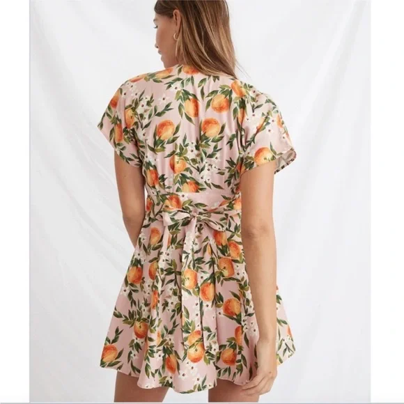 Marine Layer Women’s Camila Dress Oranges Print Size XS - Picture 5 of 7